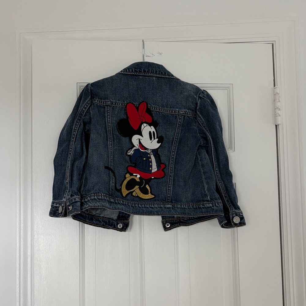 GAP Kids Blue Jean Jacket with Minnie Mouse Patch